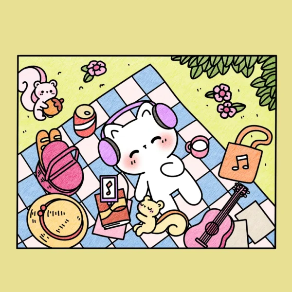 Kawaii Cozy Times Buku Mewarnai Untuk Anak dan Dewasa